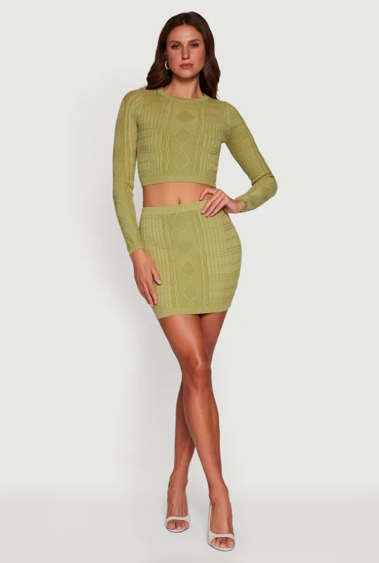 Cable Knit Mini Skirt sold by Rainbow