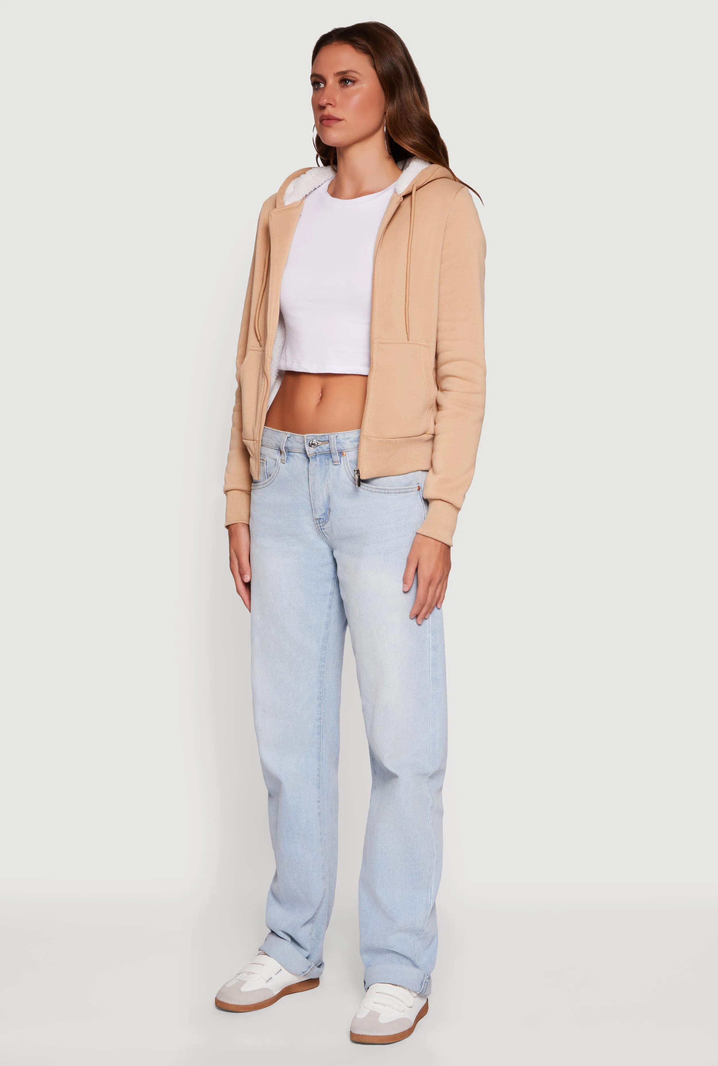 Cozy Sherpa Lined Hooded Zip Front Sweatshirt sold by Rainbow product image thumbnail 5