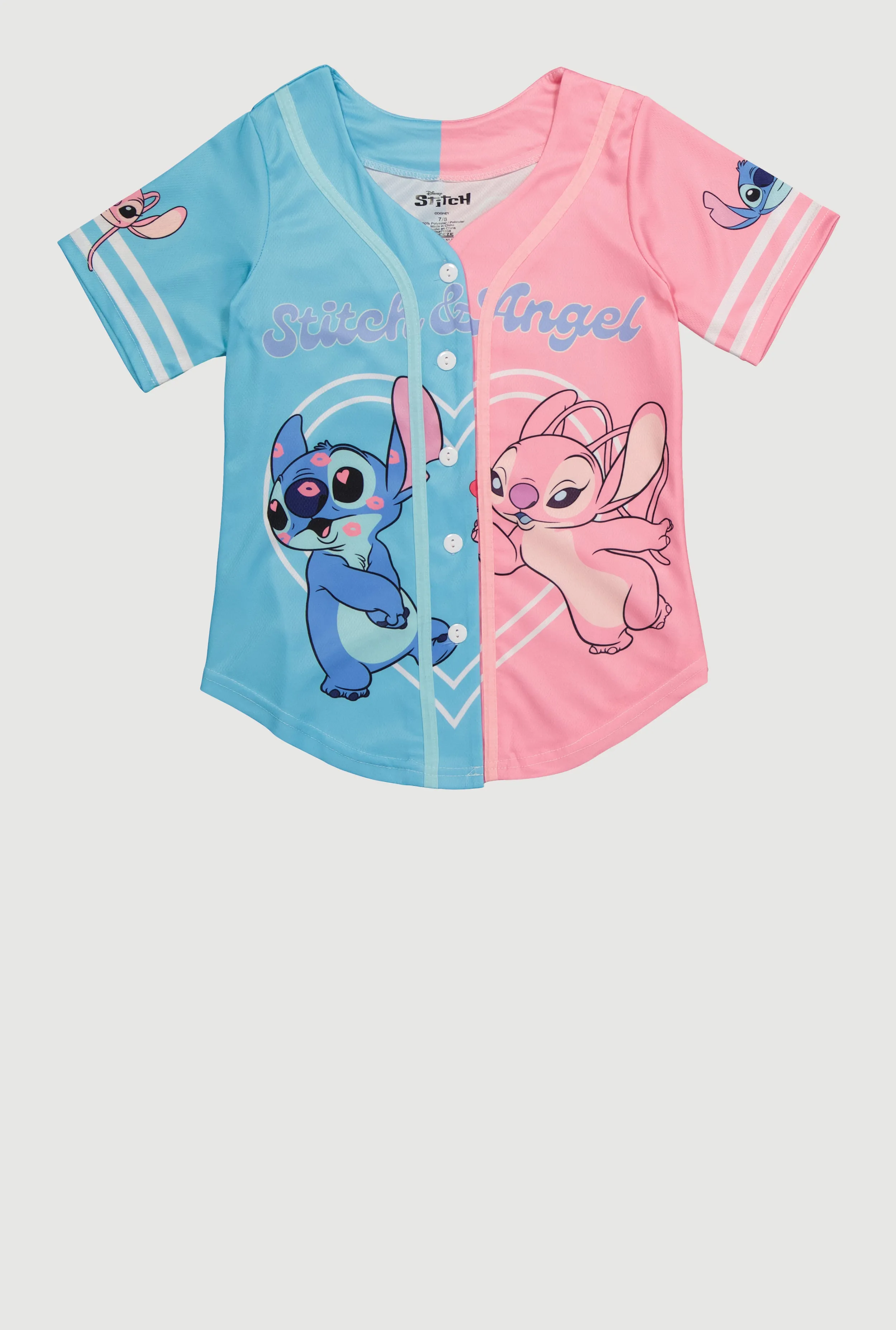Girls Stitch and Angel Graphic Baseball Jersey sold by Rainbow product image thumbnail 2