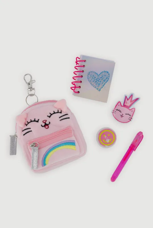 Girls Rainbow Cat Mini Backpack 5 Piece Set sold by Rainbow