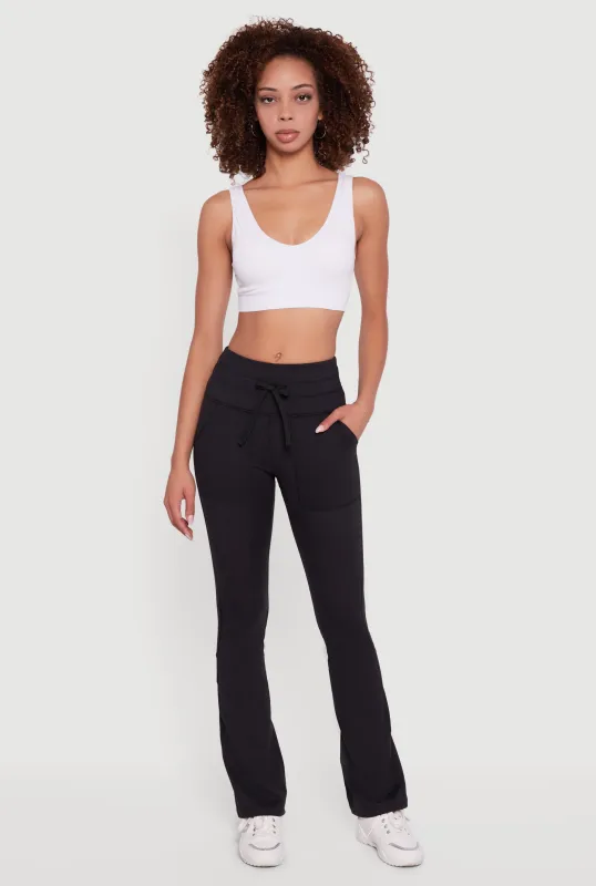 Drawstring Waist Flare Leggings sold by Rainbow