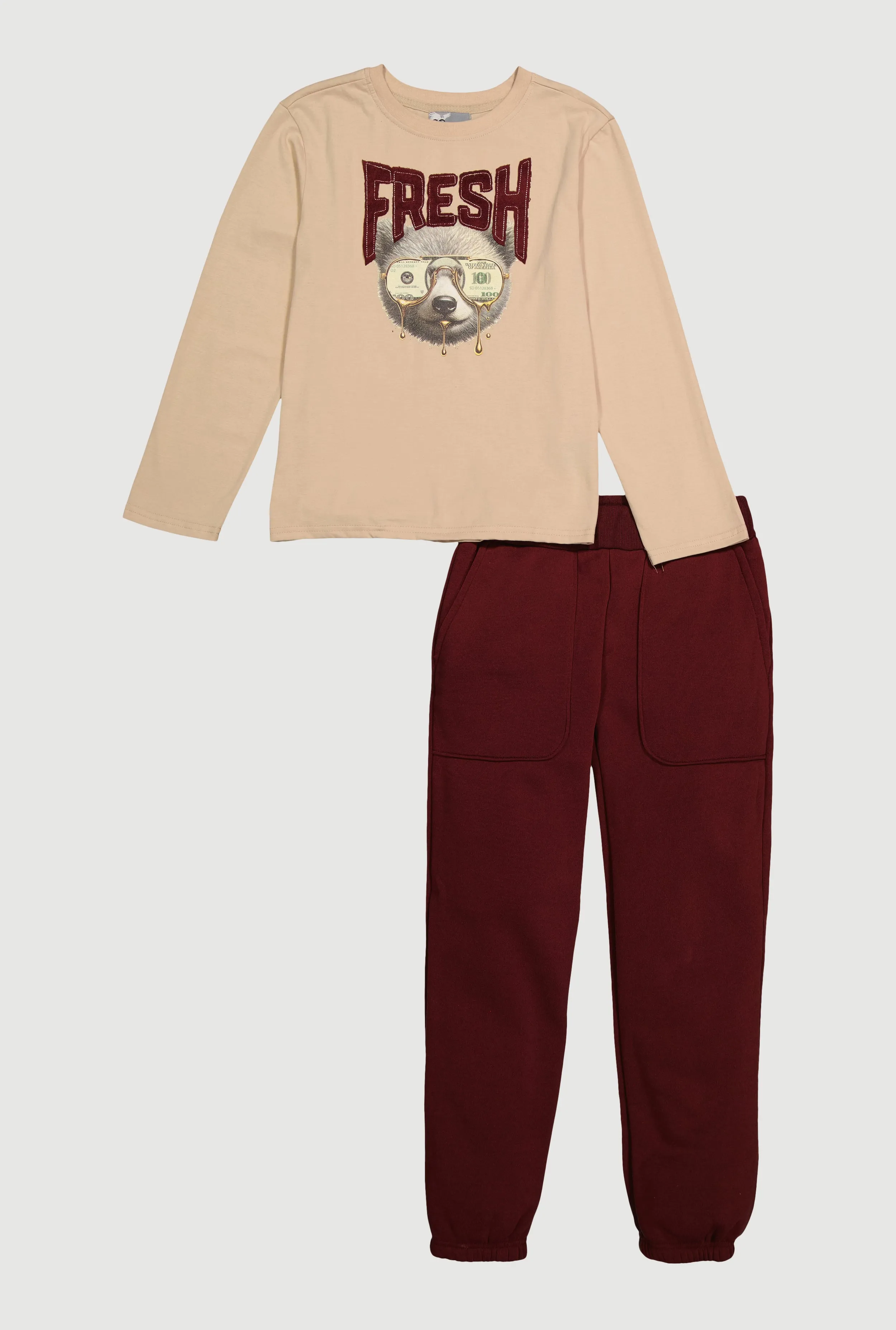 Boys Chenille Fresh Bear Graphic and Fleece Sweatpants sold by Rainbow product image thumbnail 2