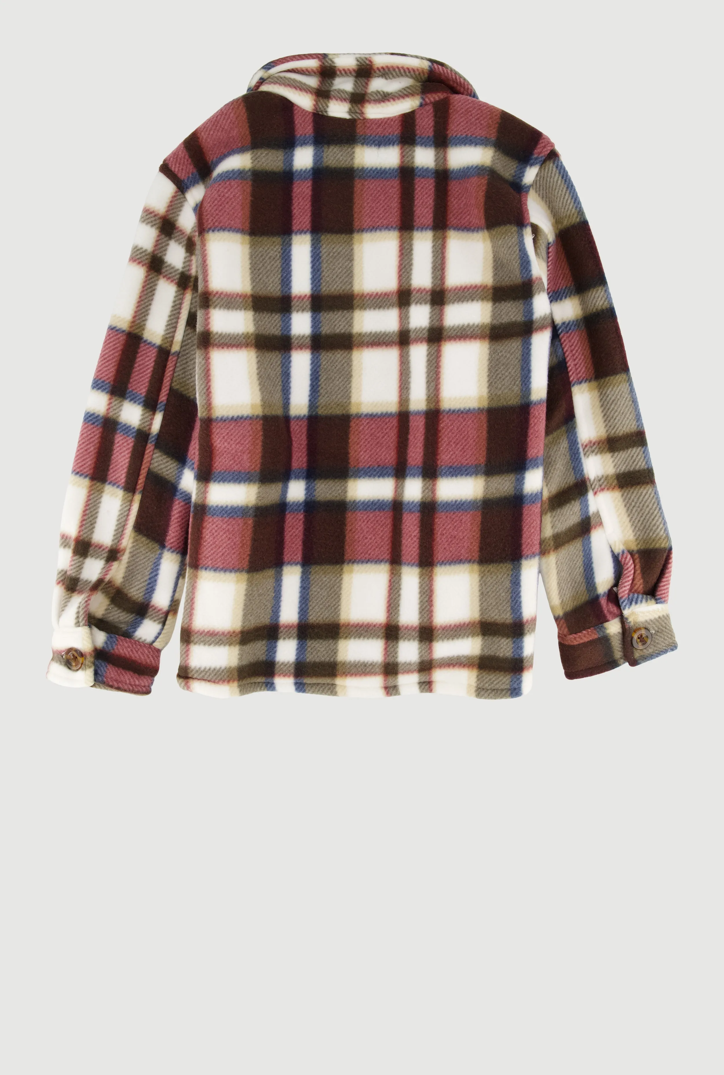 Girls Plaid Sherpa Lined Brushed Fleece Shacket sold by Rainbow product image thumbnail 3
