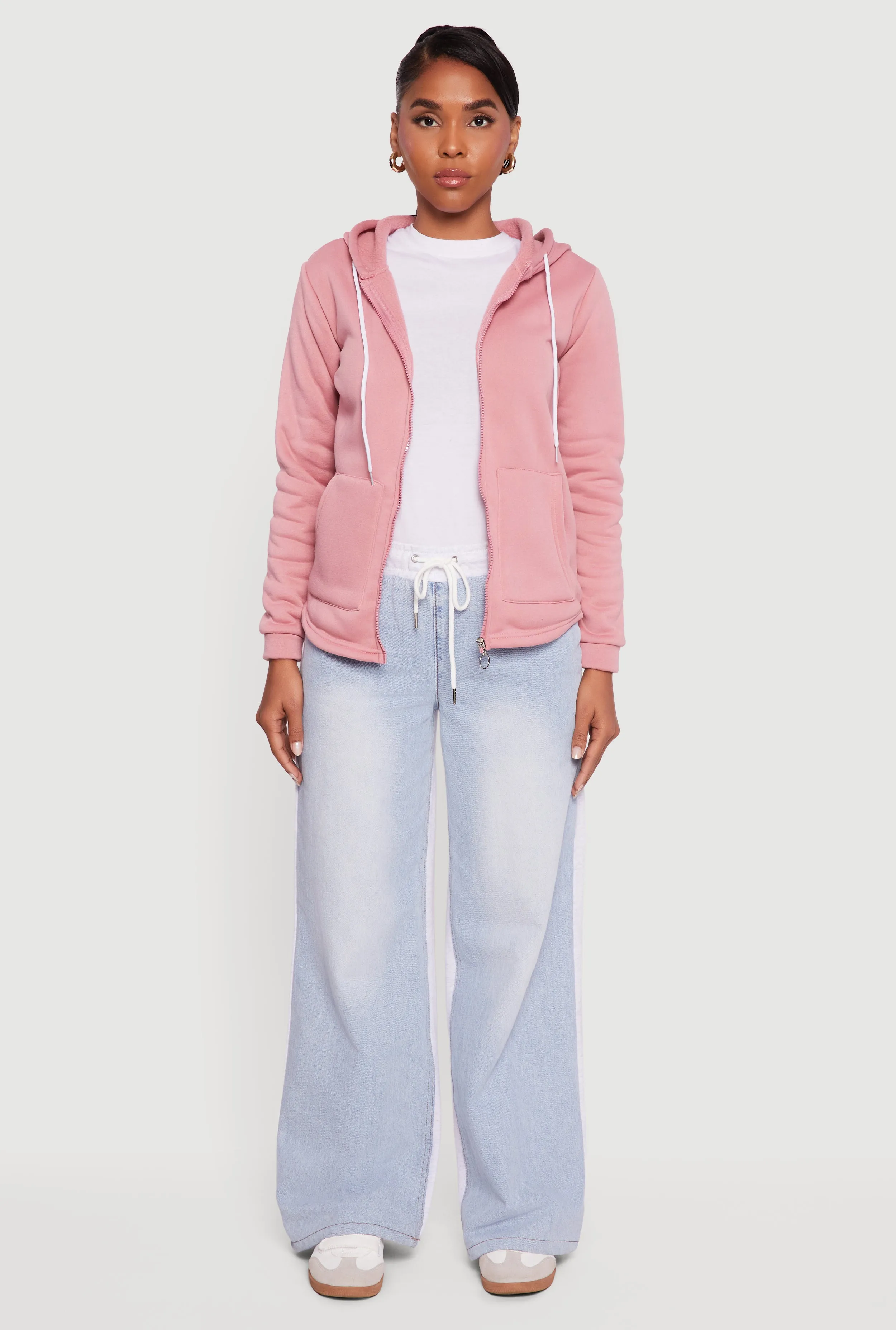 Zip Front Hooded Sherpa Lined Sweatshirt sold by Rainbow product image thumbnail 3