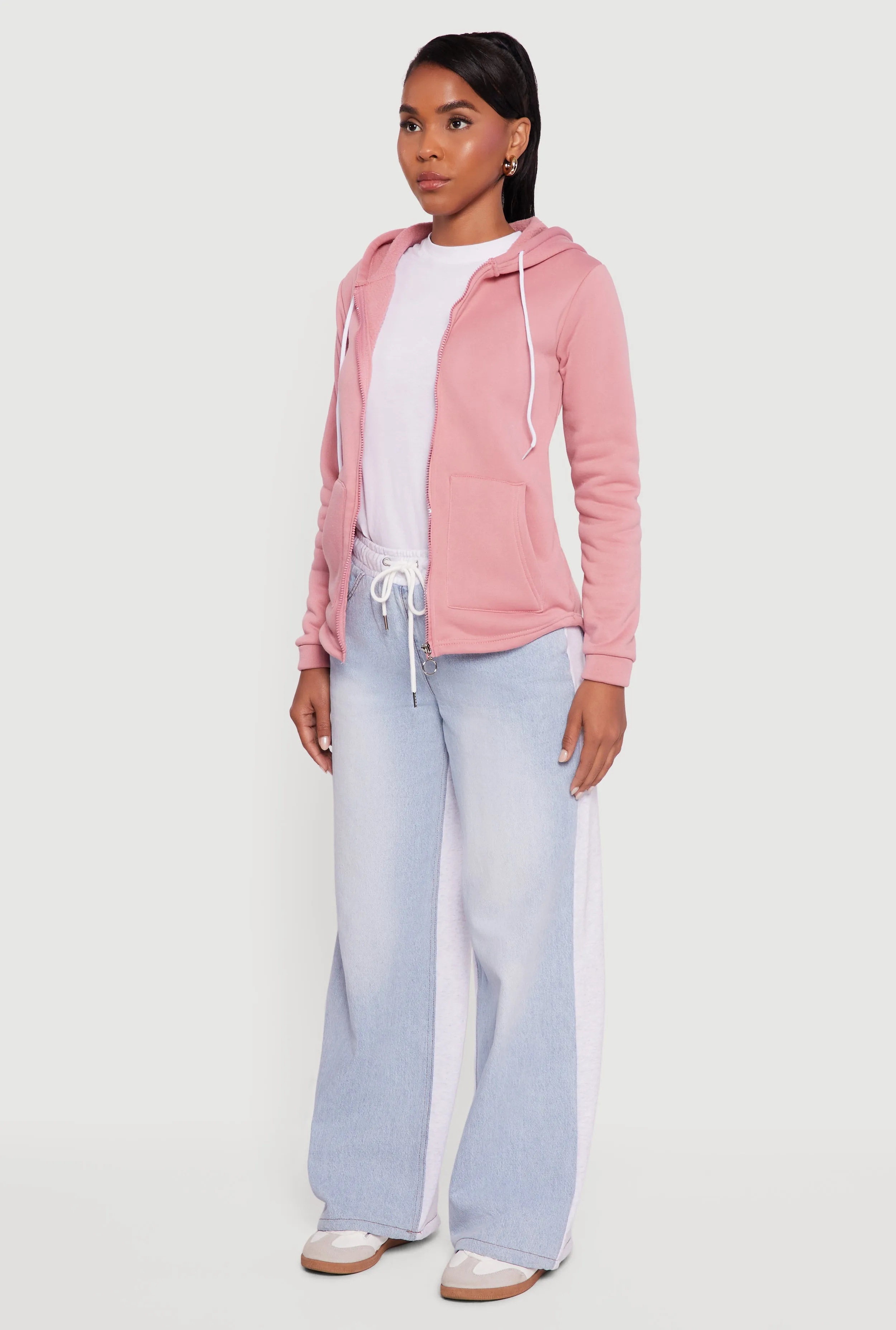 Zip Front Hooded Sherpa Lined Sweatshirt sold by Rainbow product image thumbnail 5