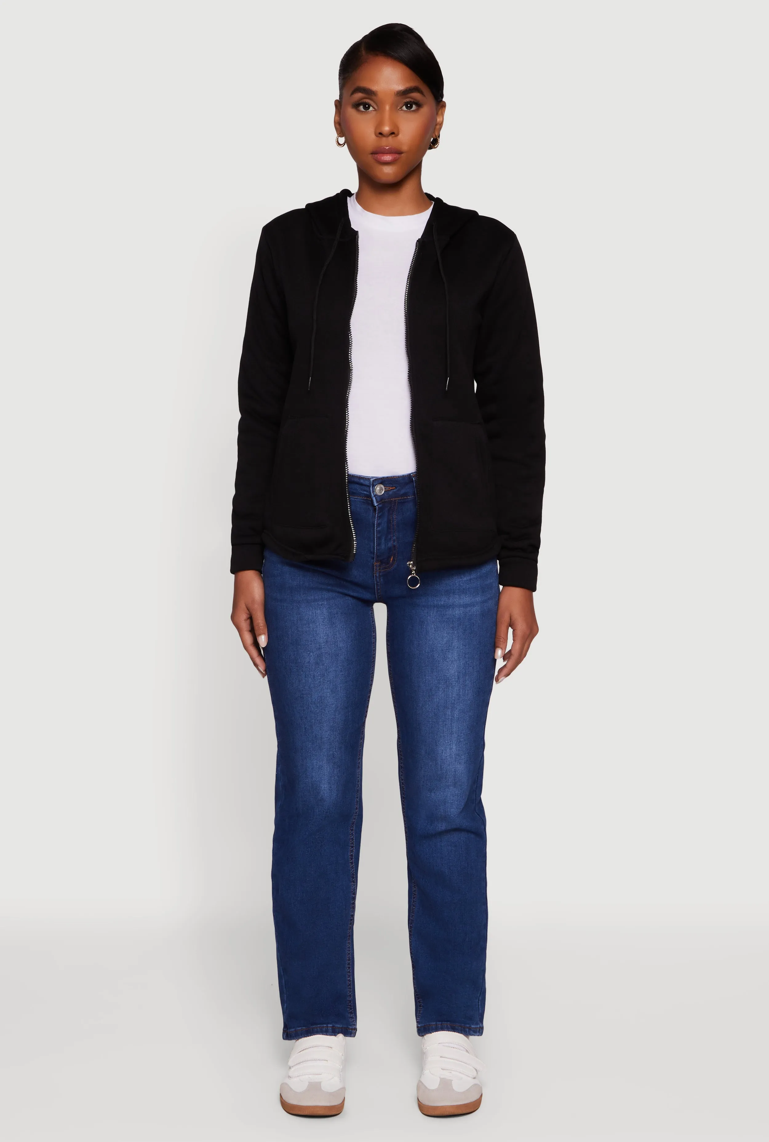 Zip Front Hooded Sherpa Lined Sweatshirt sold by Rainbow product image thumbnail 3