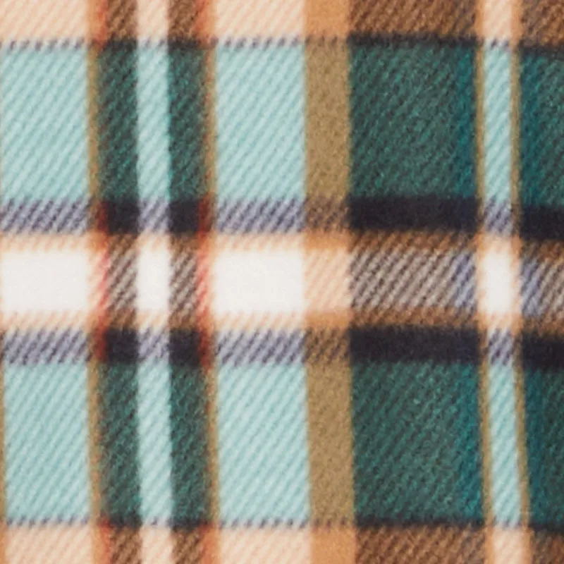 Plaid Sherpa Lined Fleece Collared Open Front Long Jacket sold by Rainbow product image thumbnail 4