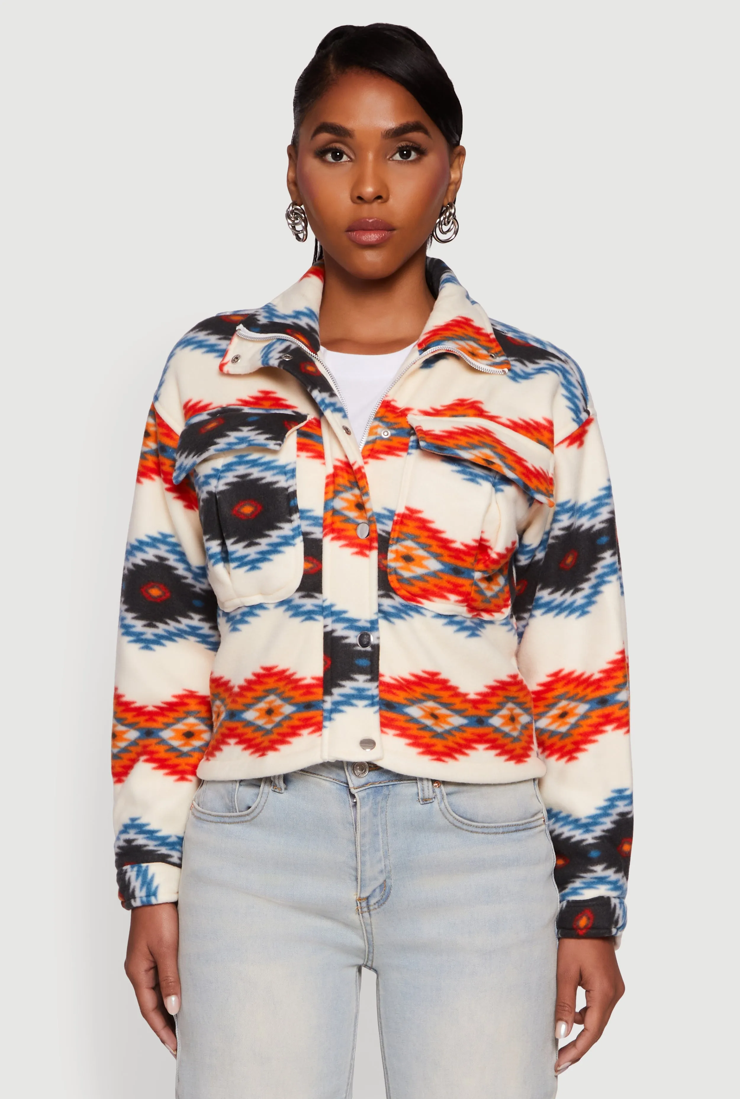 Sherpa Lined Aztec Pattern Fleece Jacket sold by Rainbow product image thumbnail 2
