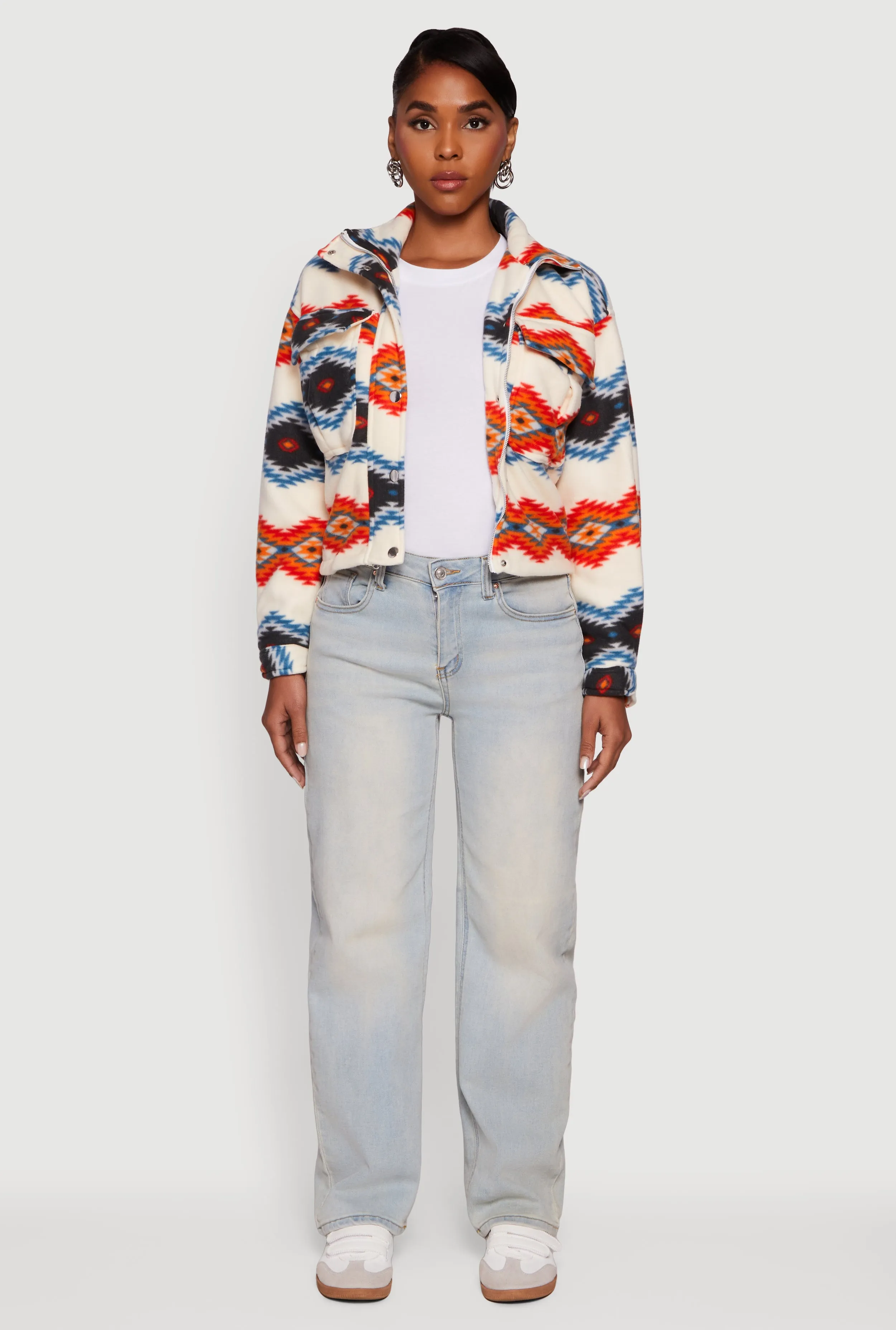 Sherpa Lined Aztec Pattern Fleece Jacket sold by Rainbow product image thumbnail 3