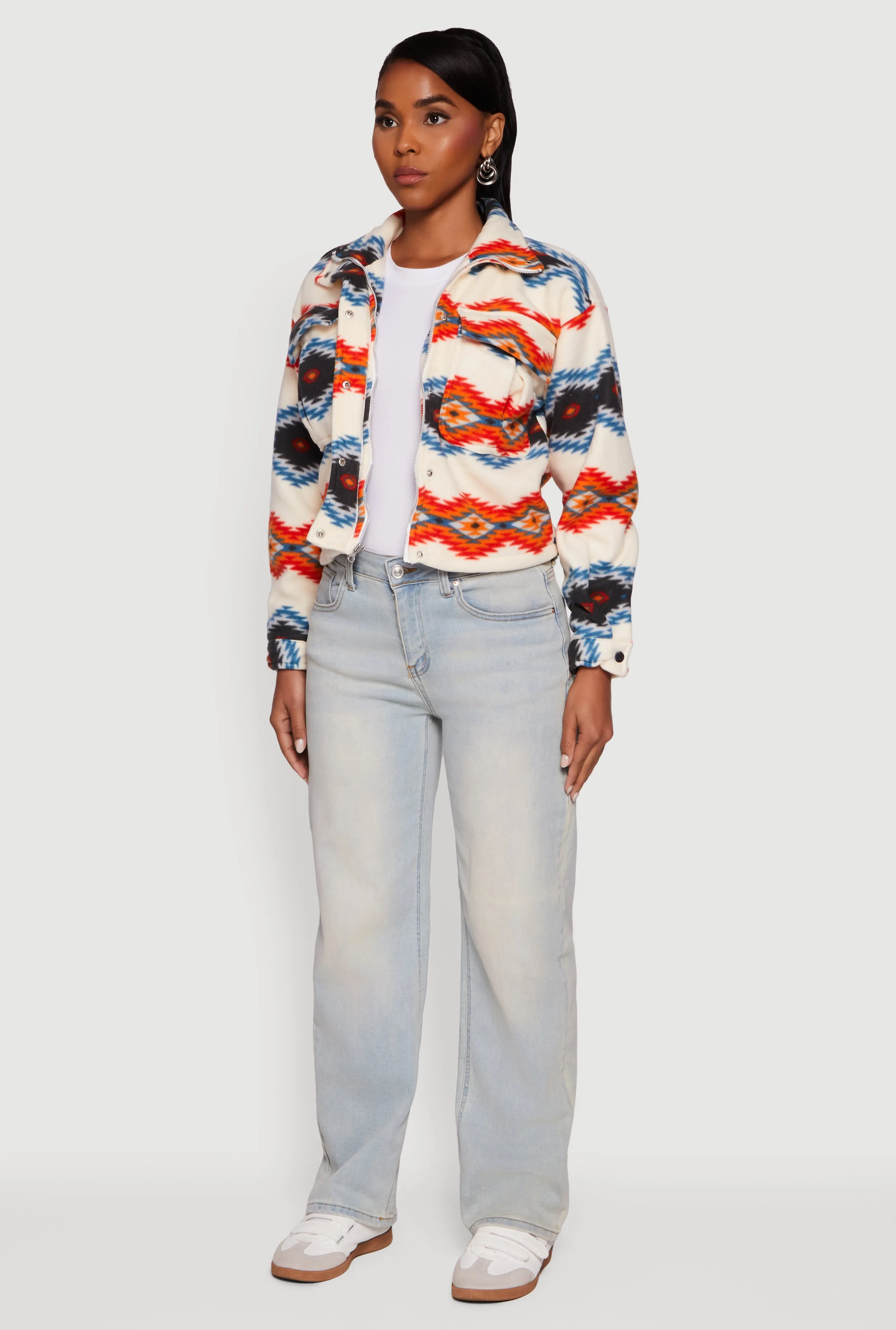 Sherpa Lined Aztec Pattern Fleece Jacket sold by Rainbow product image thumbnail 5