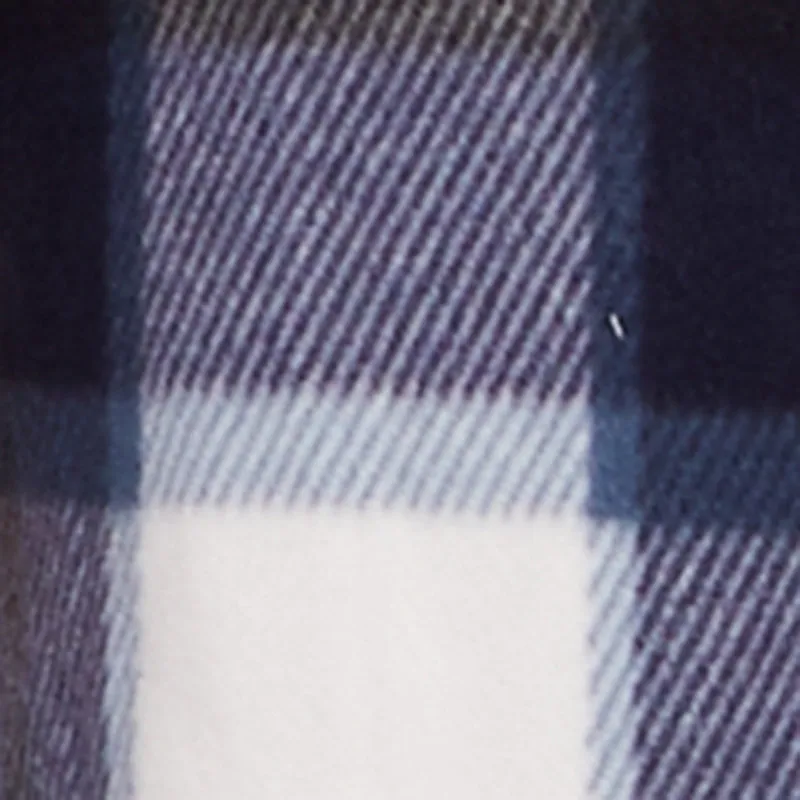 Plaid Sherpa Lined Fleece Collared Open Front Long Jacket sold by Rainbow product image thumbnail 4