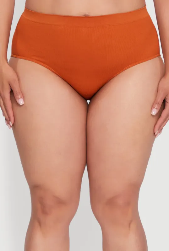 Plus Size Seamless Solid Comfort Bikini Underwear sold by Rainbow