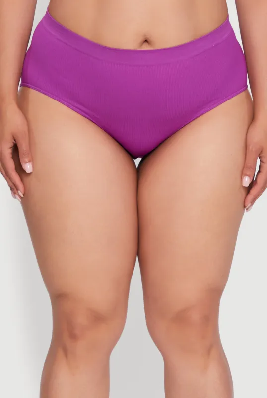 Plus Size Seamless Solid Comfort Bikini Underwear sold by Rainbow