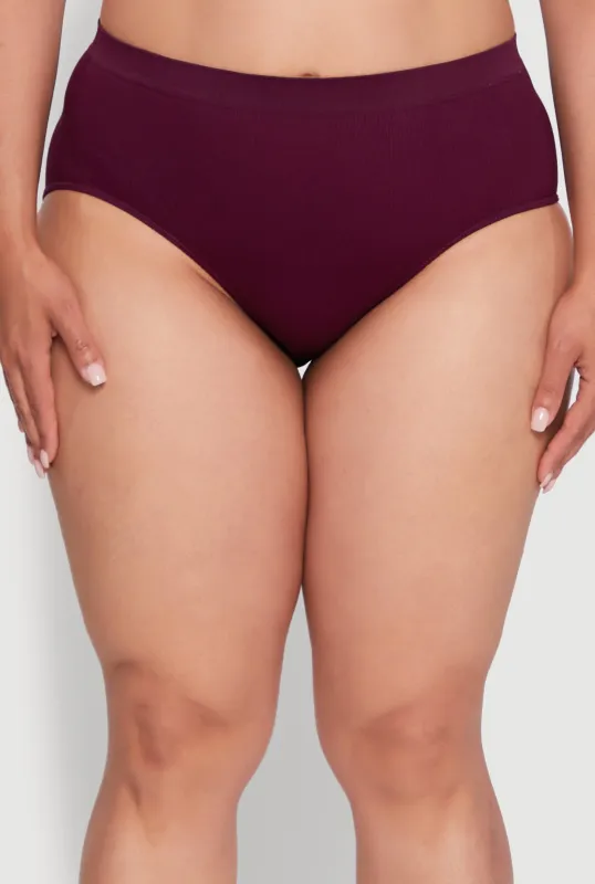 Plus Size Seamless Solid Comfort Bikini Underwear sold by Rainbow
