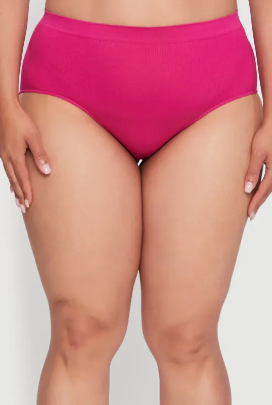 Plus Size Seamless Solid Comfort Bikini Underwear sold by Rainbow