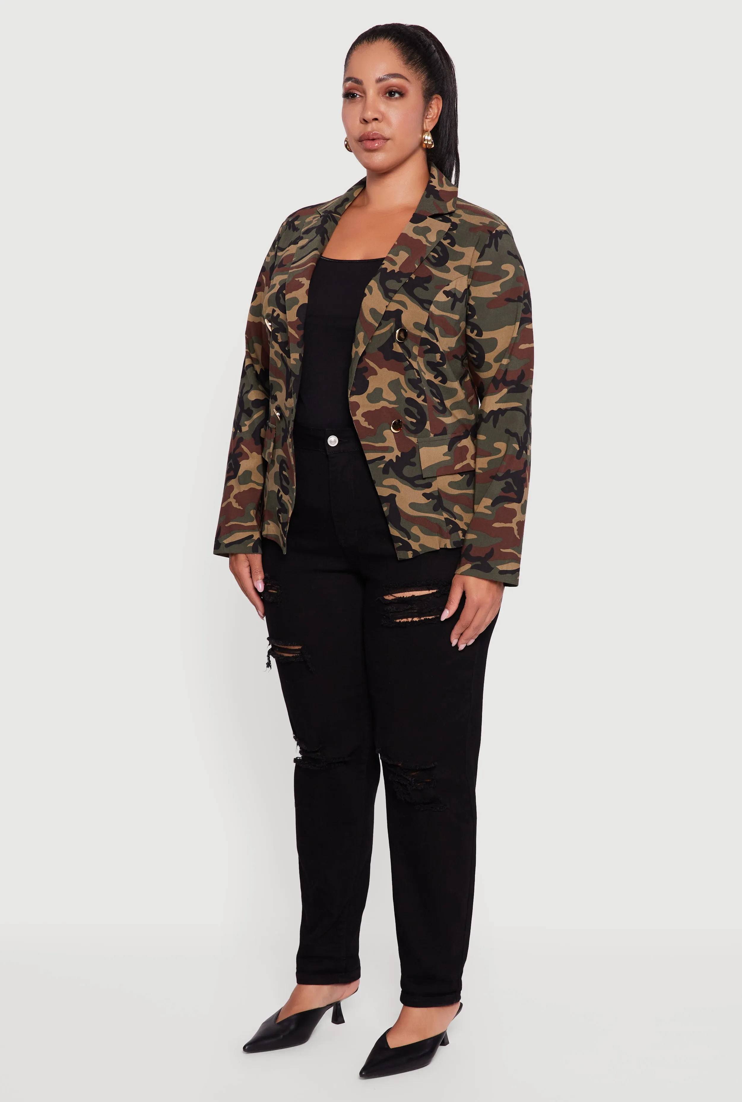 Plus Size Camouflage Blazer sold by Rainbow product image thumbnail 5