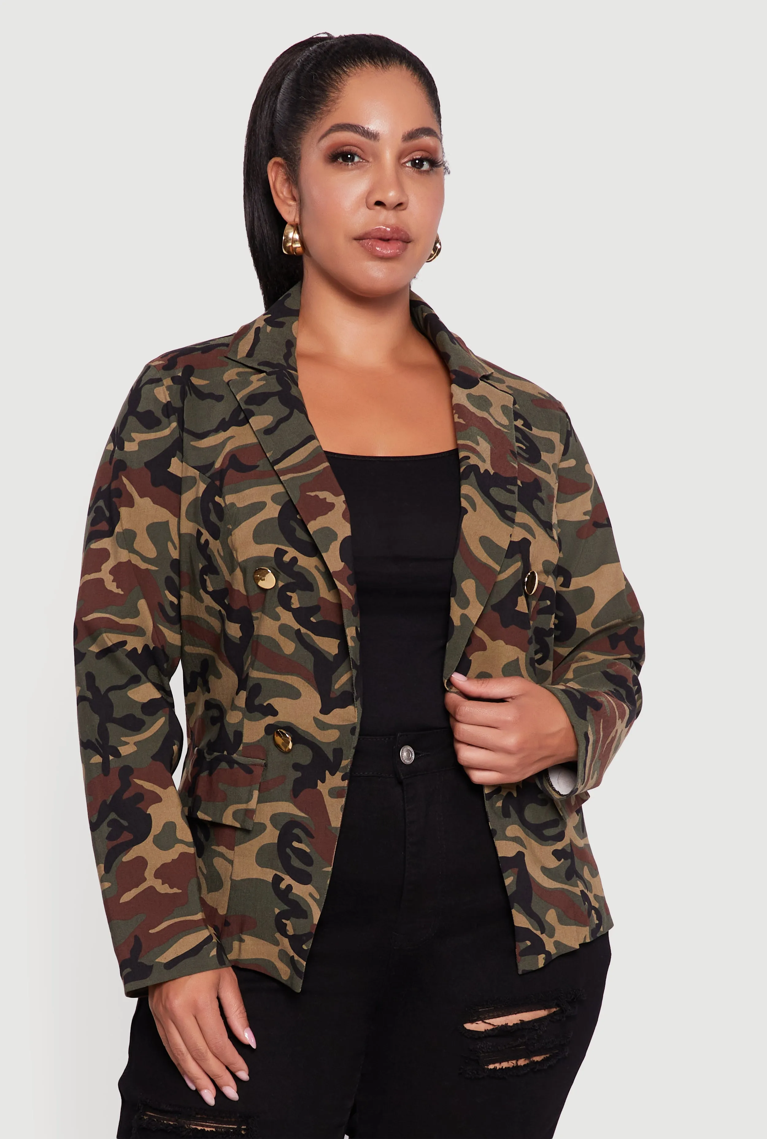 Plus Size Camouflage Blazer sold by Rainbow product image thumbnail 2