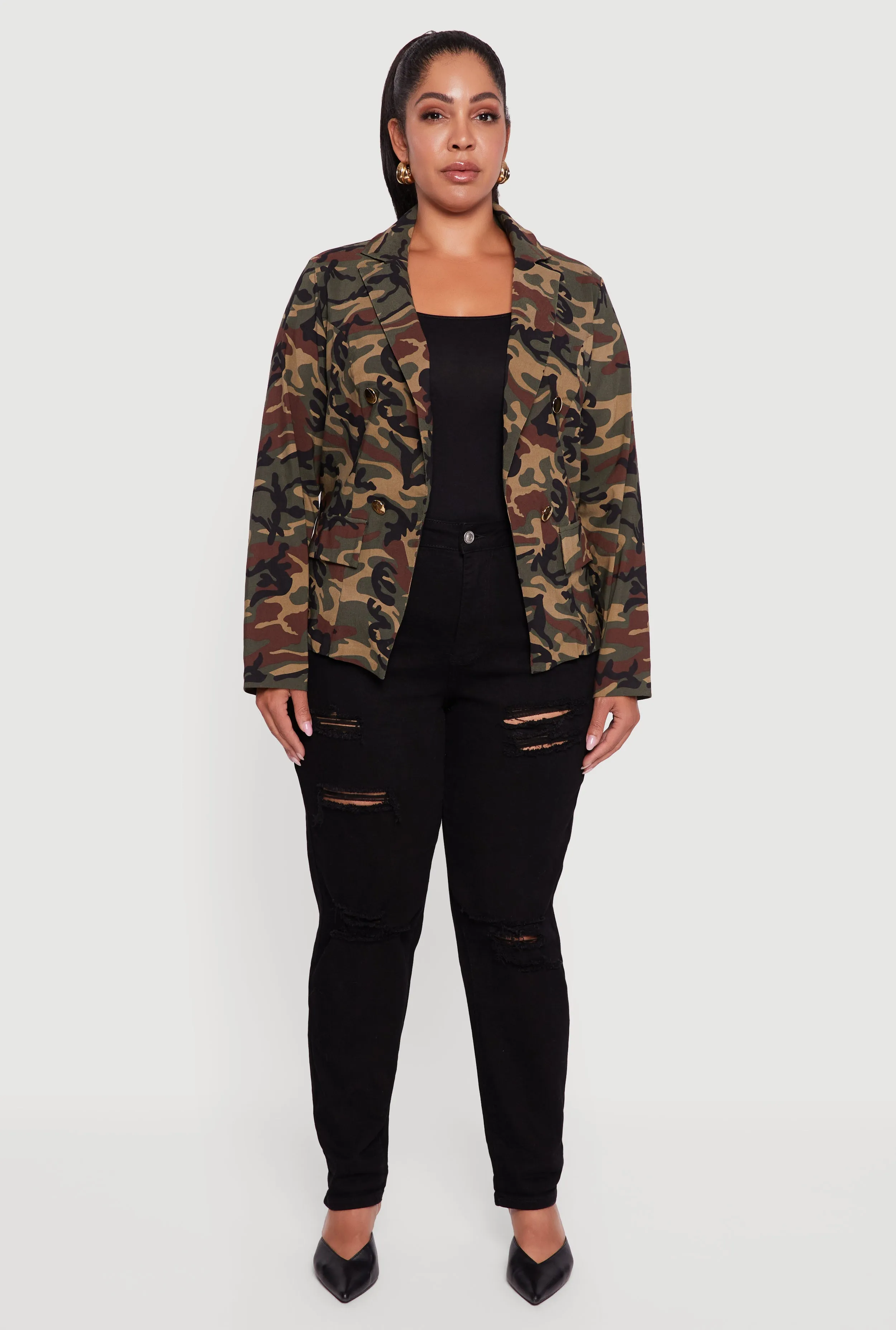 Plus Size Camouflage Blazer sold by Rainbow product image thumbnail 3
