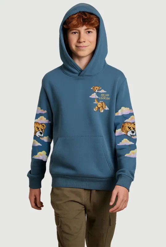 Boys Head In the Clouds Graphic Pullover Hoodie sold by Rainbow