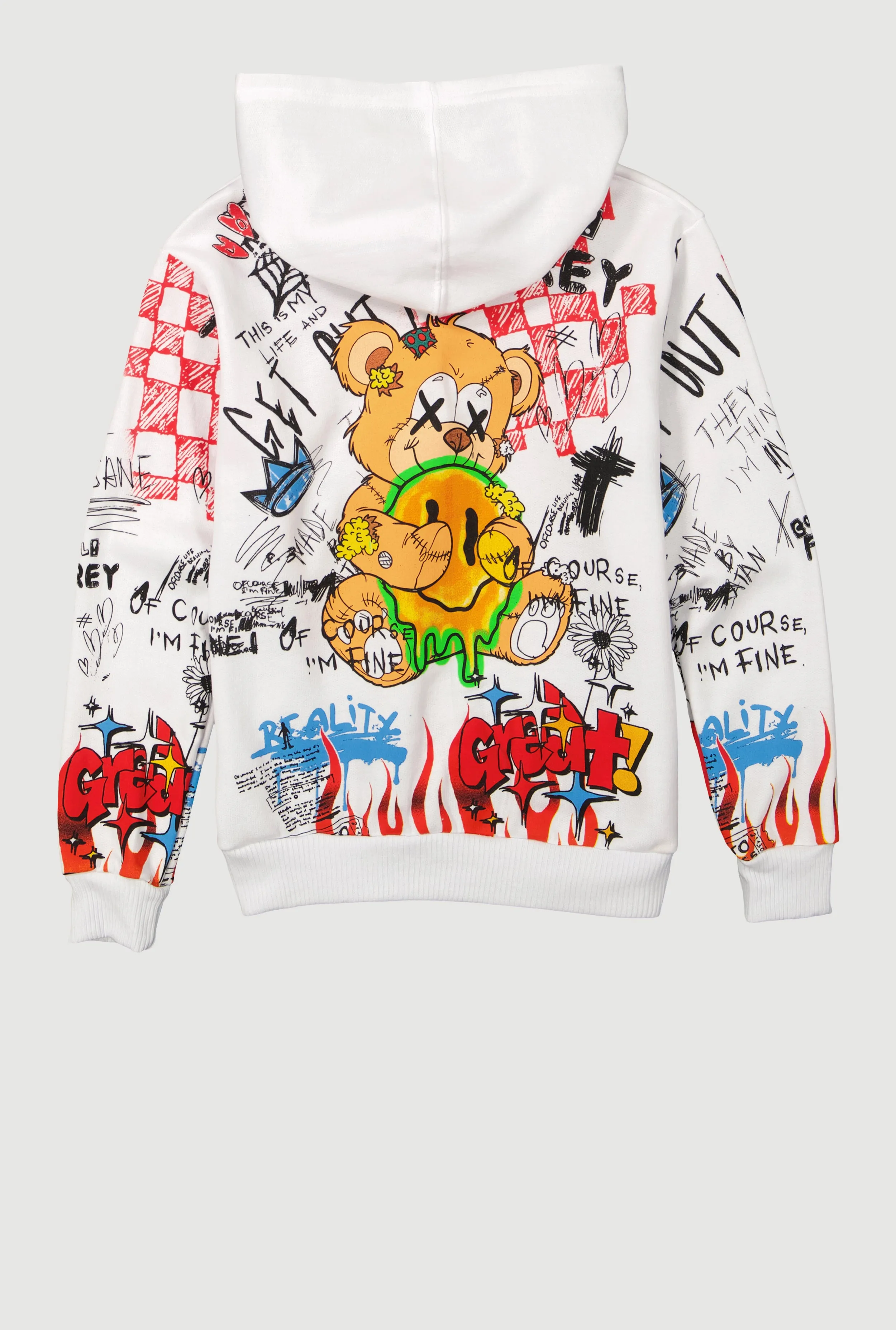 Boys Graffiti Drip Smiley Face Graphic Hoodie sold by Rainbow product image thumbnail 3