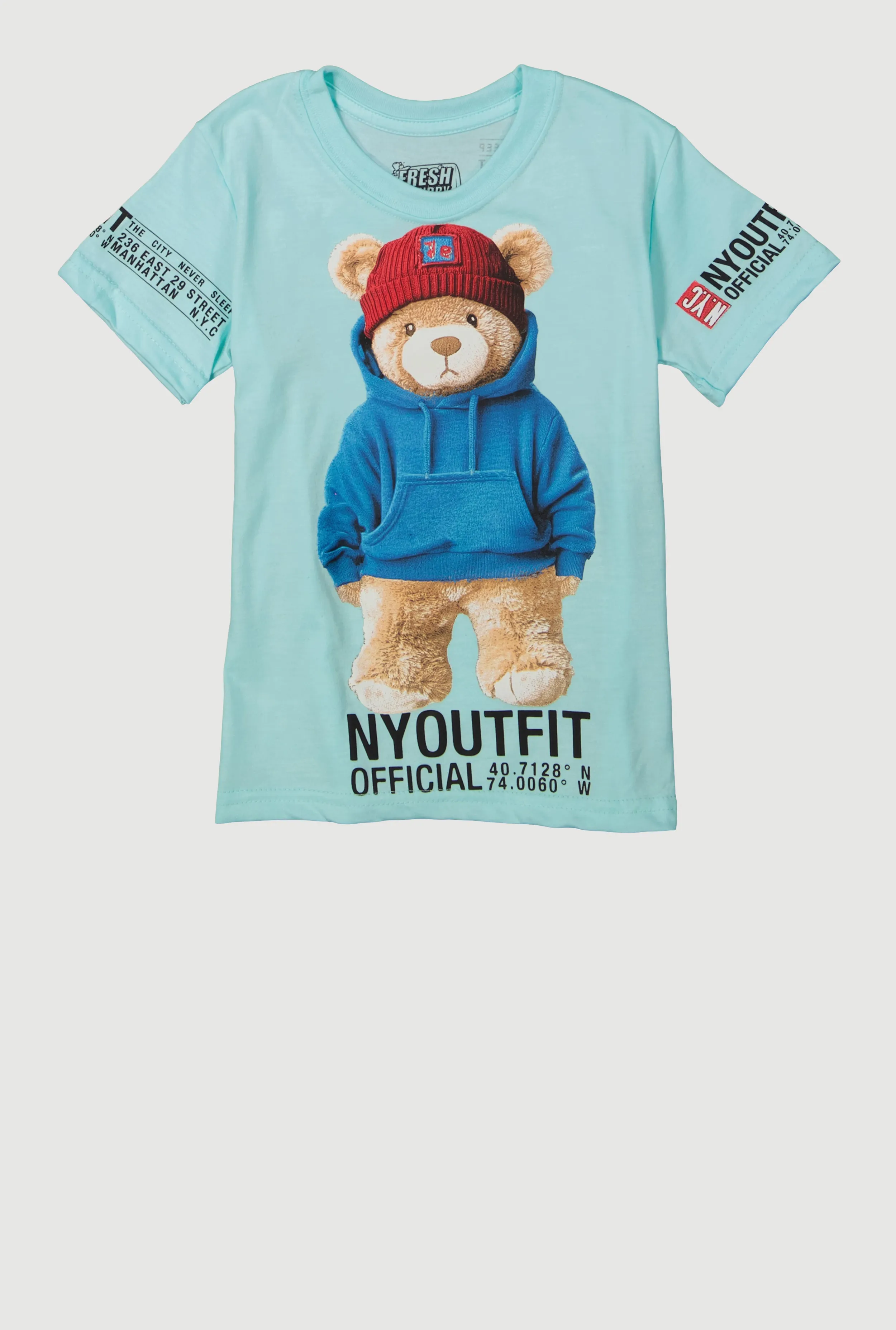 Little Boys NYC Outfit Bear Graphic Tee sold by Rainbow product image thumbnail 2