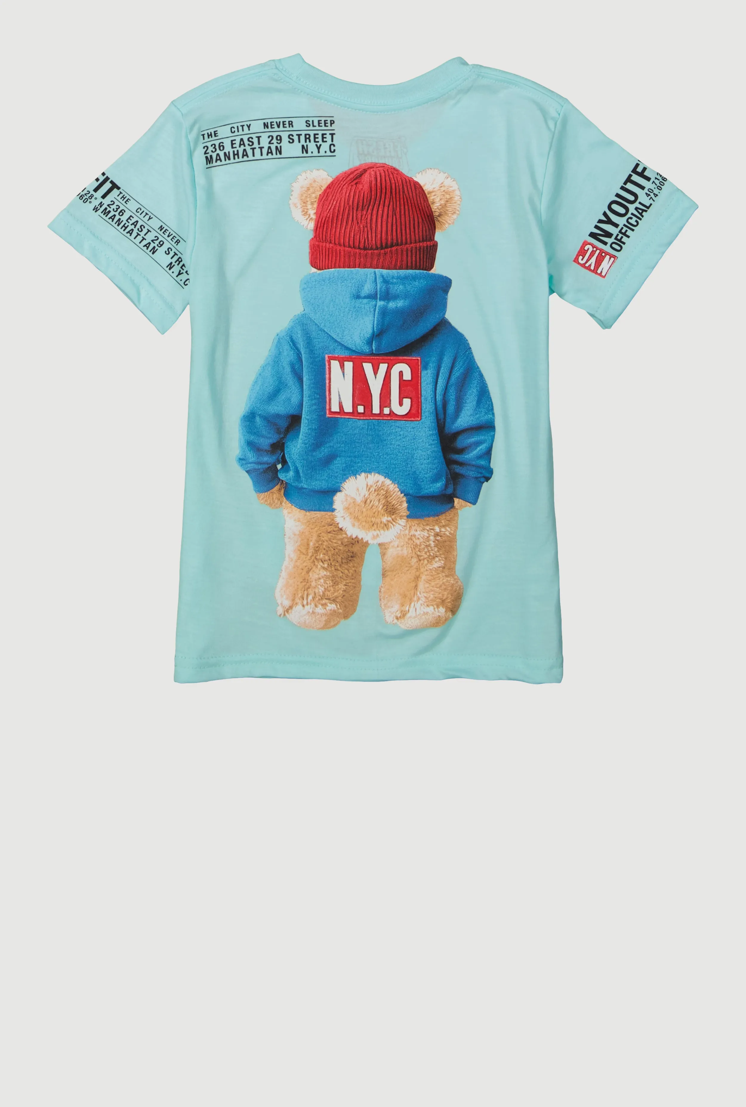 Little Boys NYC Outfit Bear Graphic Tee sold by Rainbow product image thumbnail 3