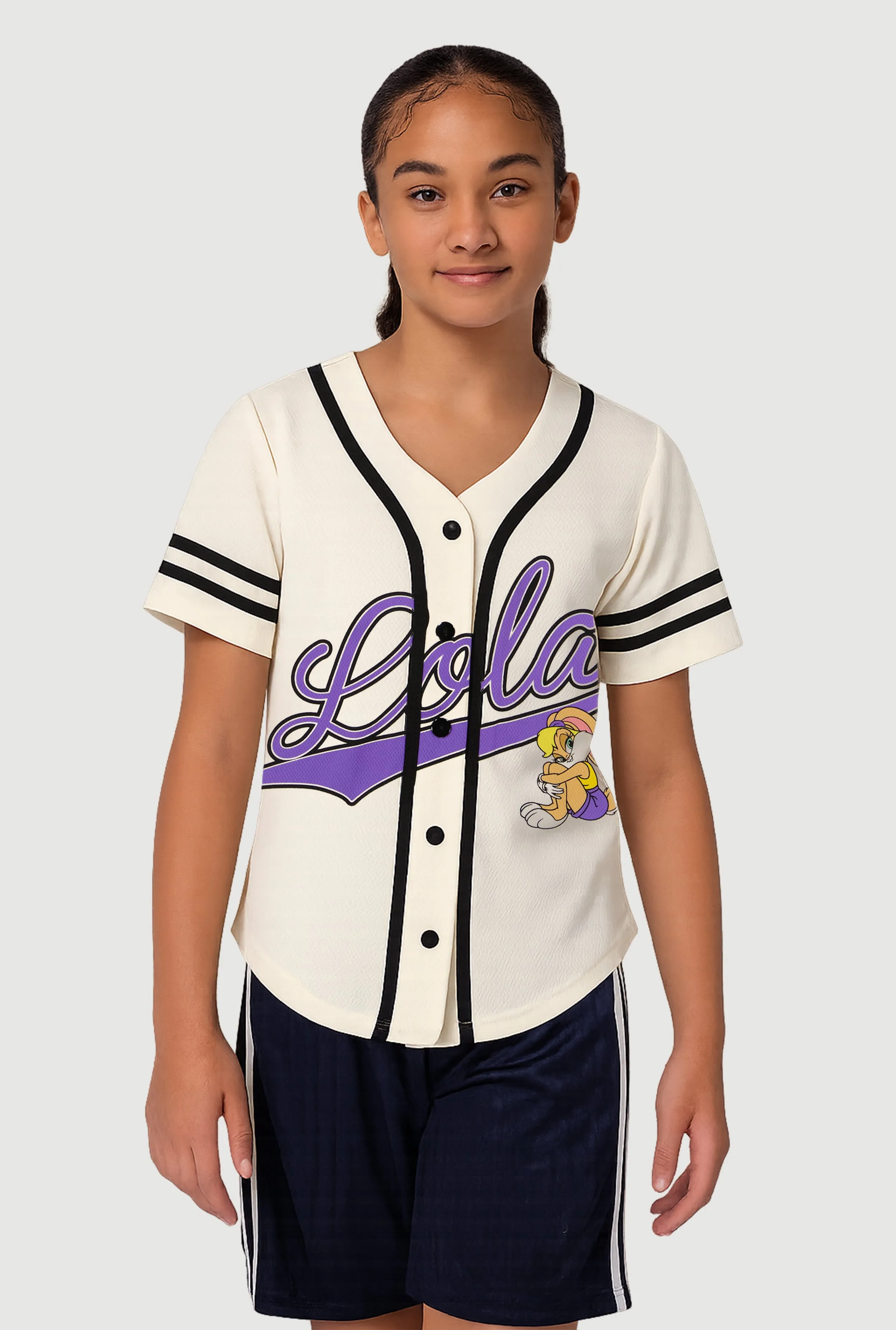 Girls Lola Bunny Graphic Baseball Jersey sold by Rainbow