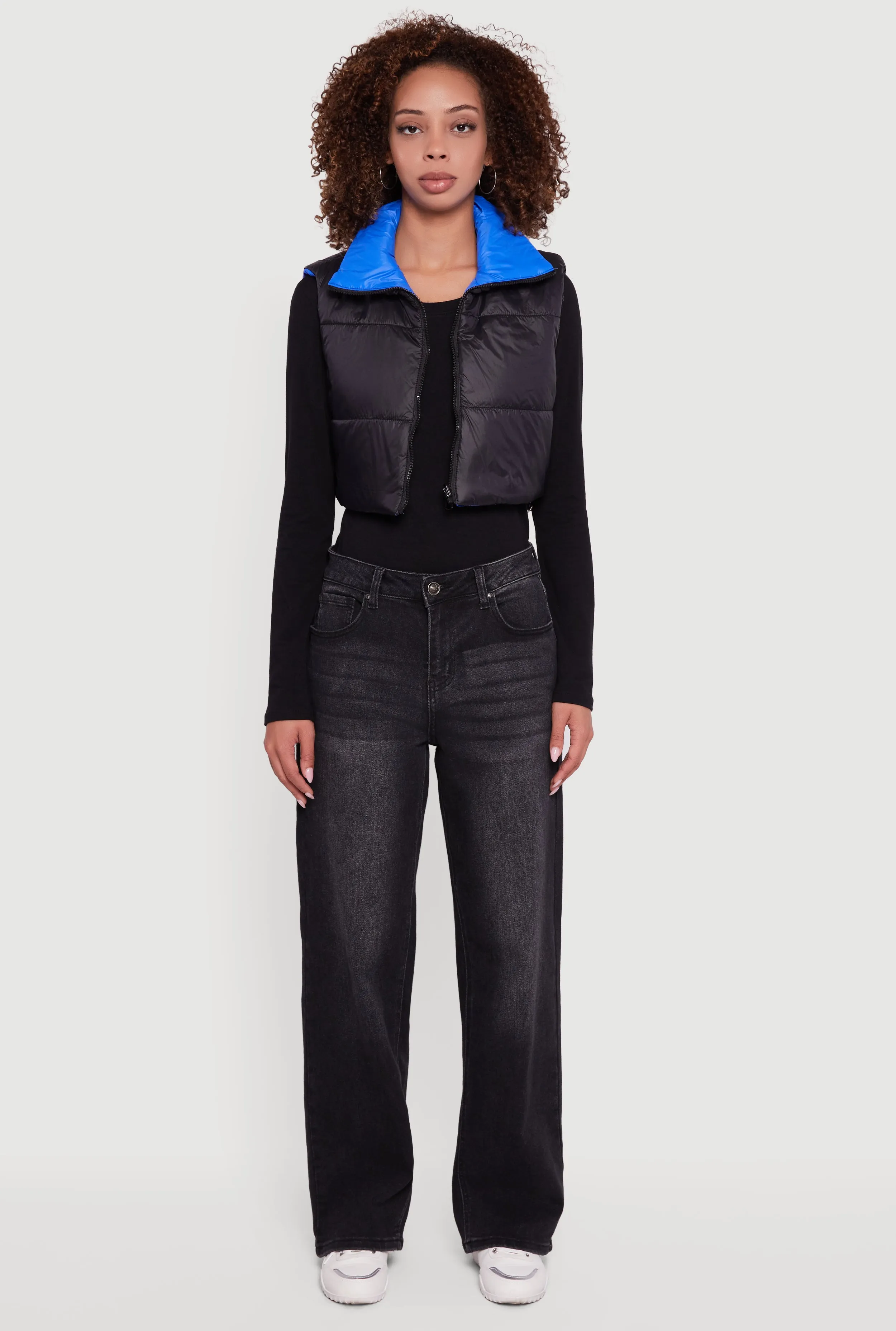 Color Blocked Drawstring Hem Puffer Vest sold by Rainbow