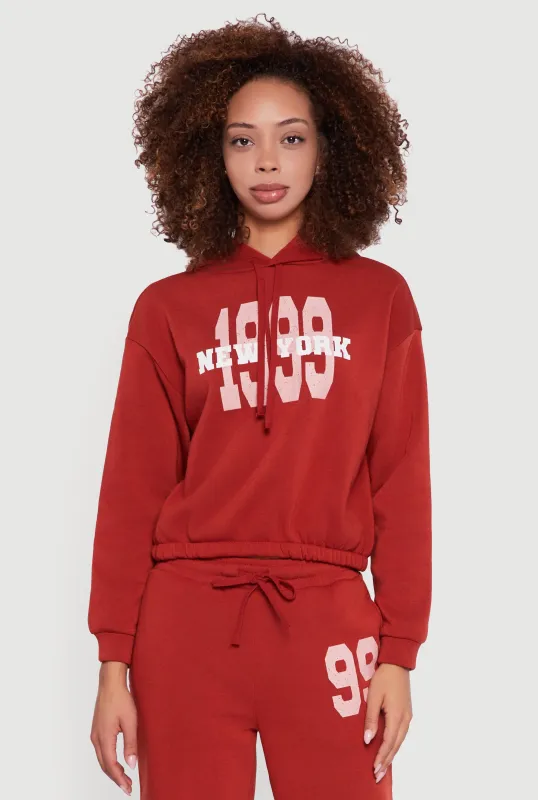 Graphic Print Fleece Lined Hooded Sweatshirt sold by Rainbow