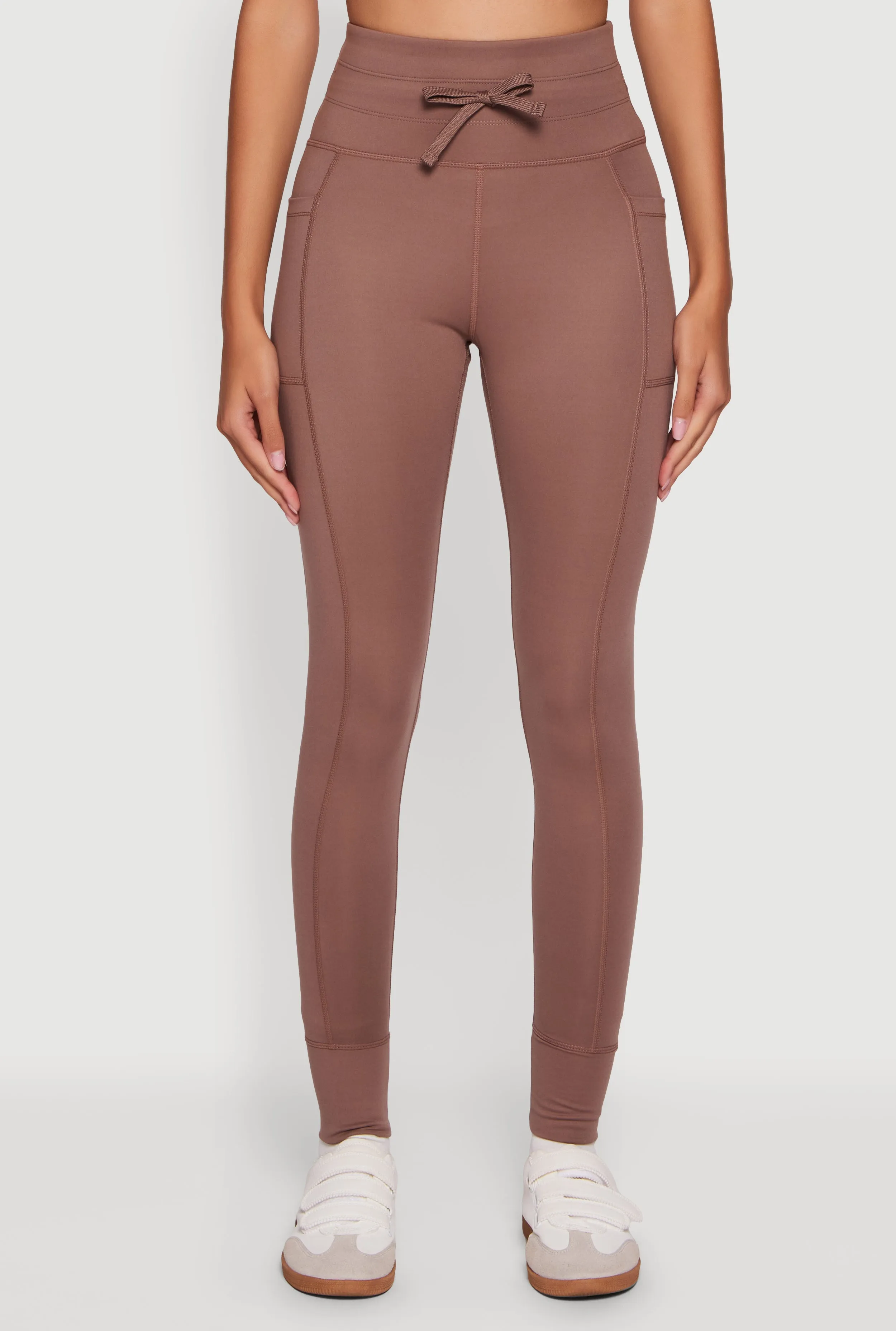 High Waisted Drawstring Leggings with Side Pockets sold by Rainbow product image thumbnail 5