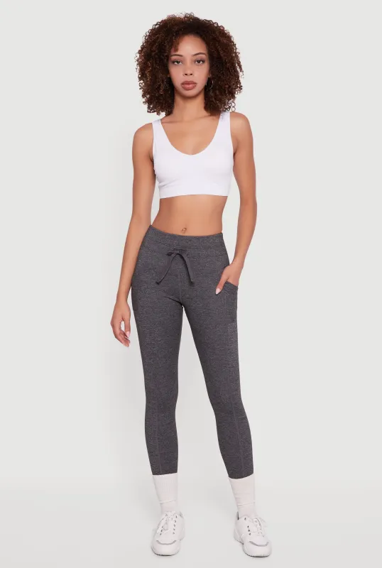 Drawstring Waist Leggings with Cell Phone Pockets sold by Rainbow