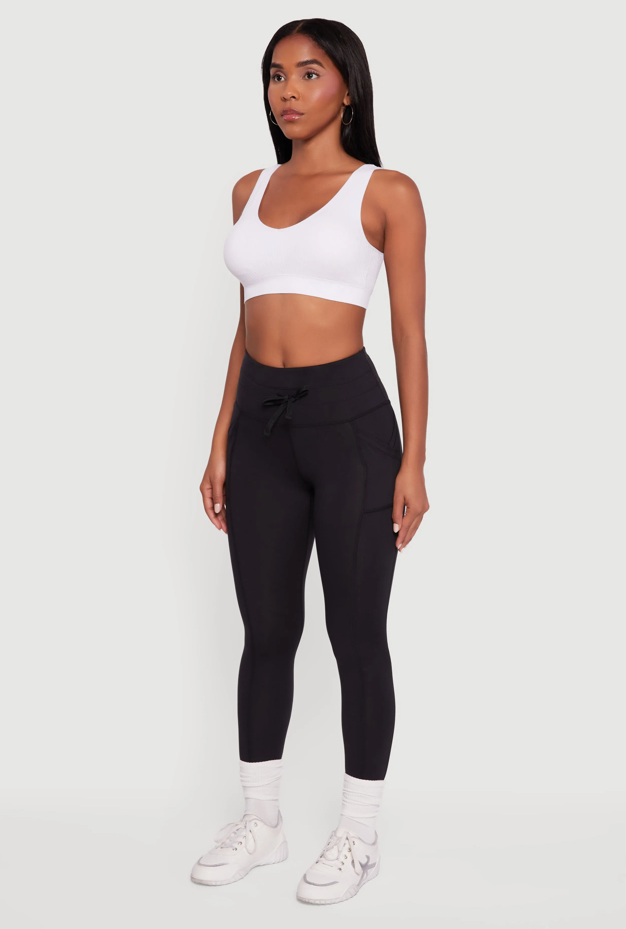 Drawstring Waist Leggings with Cell Phone Pockets sold by Rainbow product image thumbnail 3