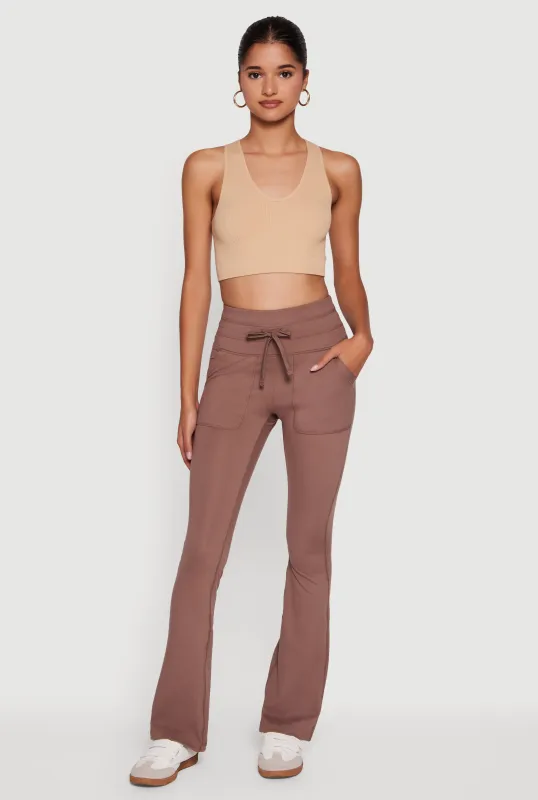 Drawstring Waist Flare Leggings sold by Rainbow