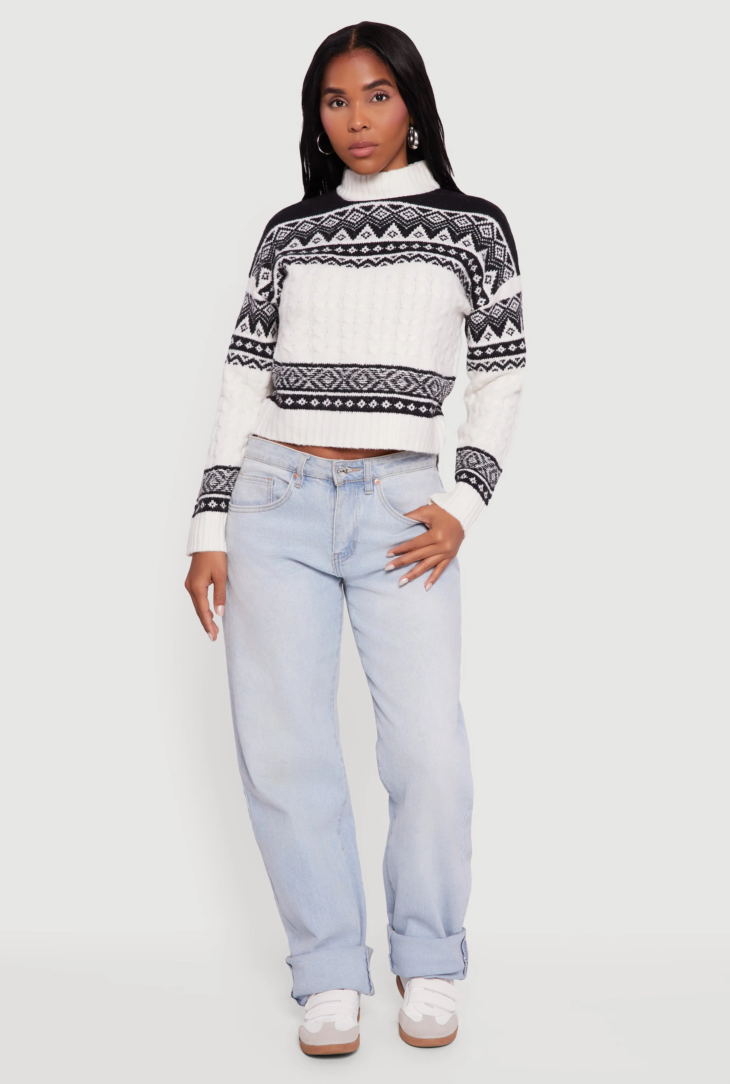 Almost Famous Fair Isle Cropped Pullover Sweater sold by Rainbow product image thumbnail 2