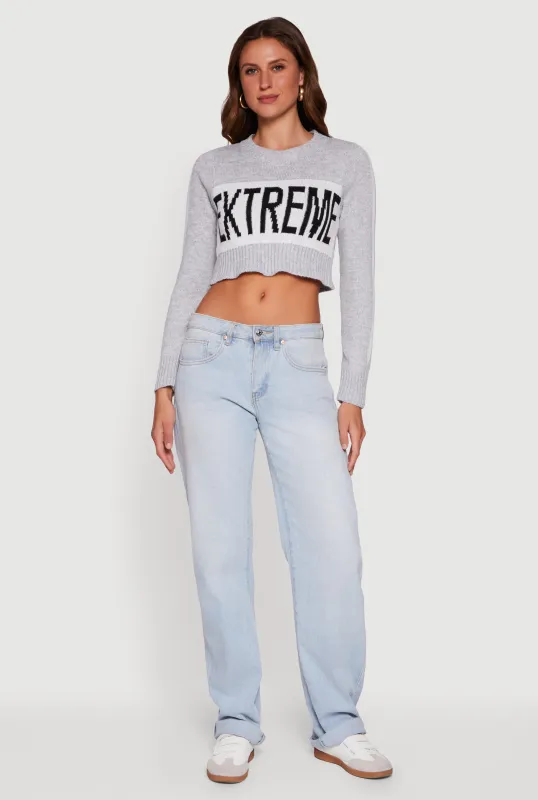 Extreme Graphic Cropped Sweater sold by Rainbow