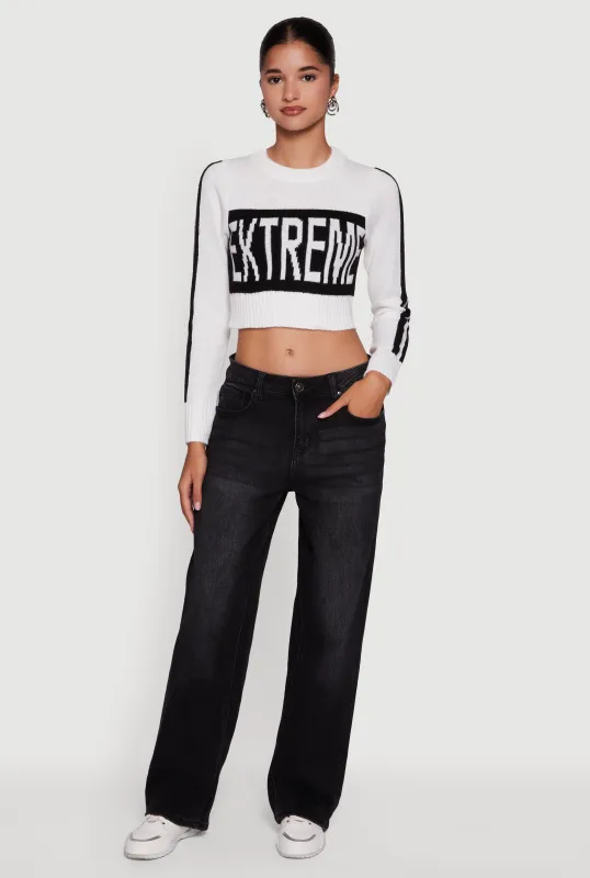 Extreme Graphic Cropped Sweater sold by Rainbow