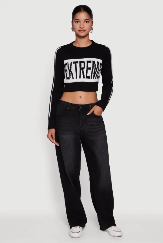 Extreme Graphic Cropped Sweater sold by Rainbow