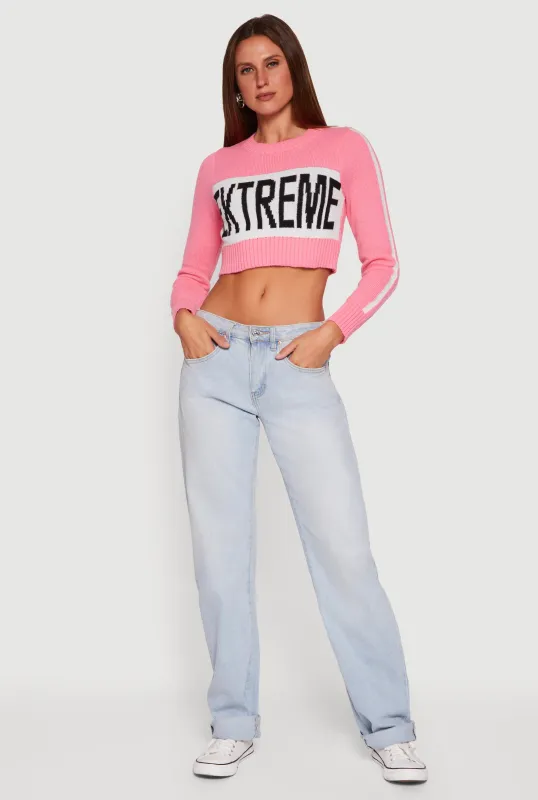 Extreme Graphic Cropped Sweater sold by Rainbow