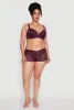Plus Size Lace Push Up Plunge Bra with Keyhole Detail sold by Rainbow