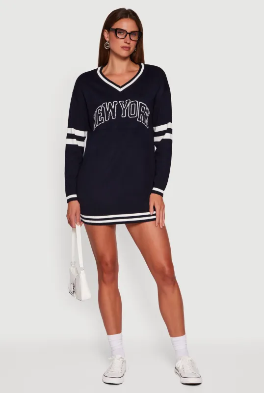 Sweater Dress with New York Graphic sold by Rainbow
