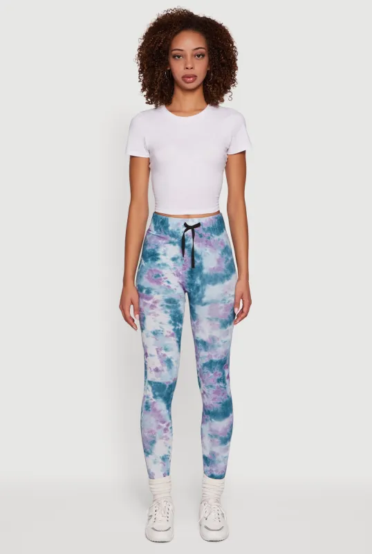 Tie Dye Fleece Lined Leggings sold by Rainbow