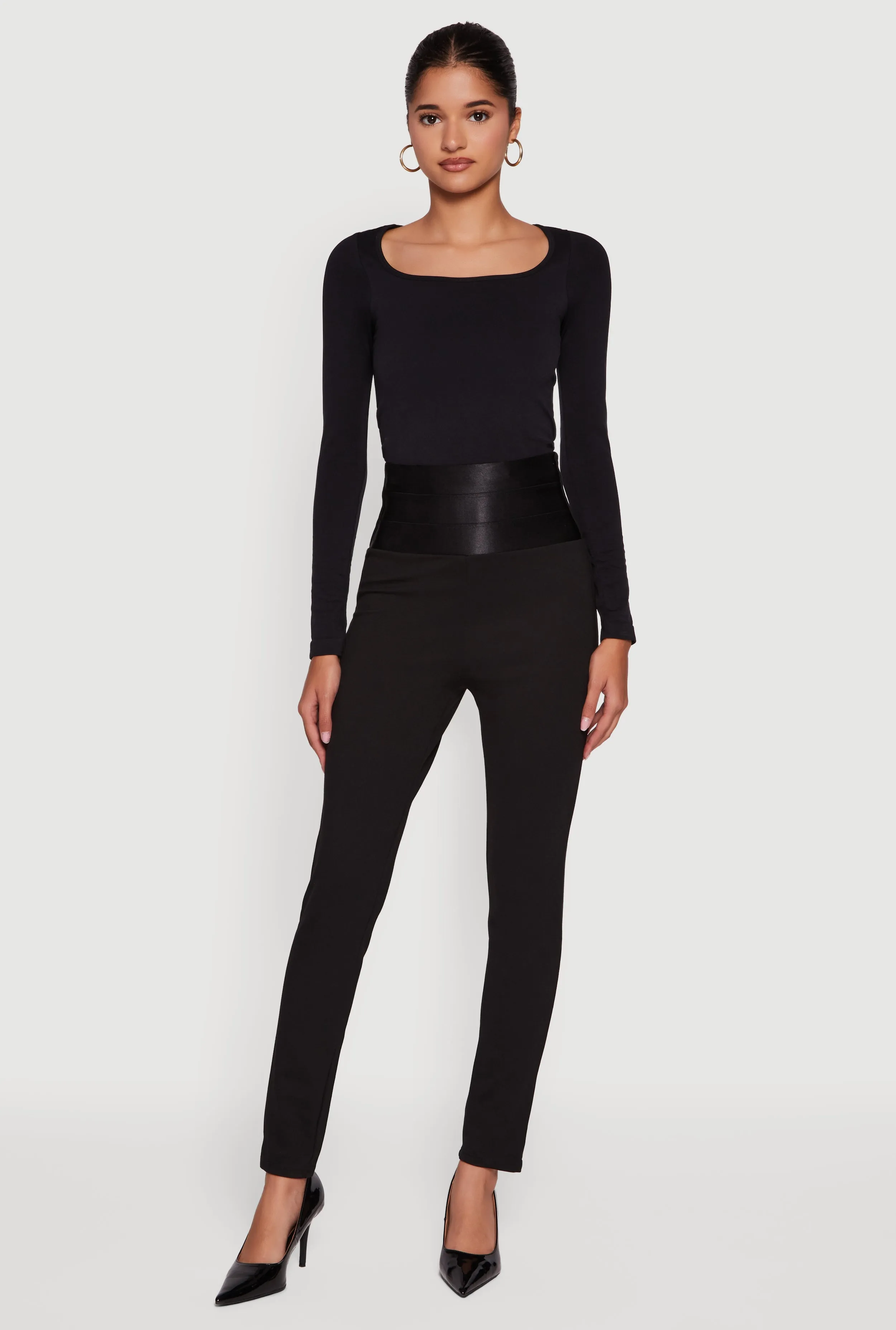 Ponte Bandage Waistband High Waisted Slim Leg Pants sold by Rainbow