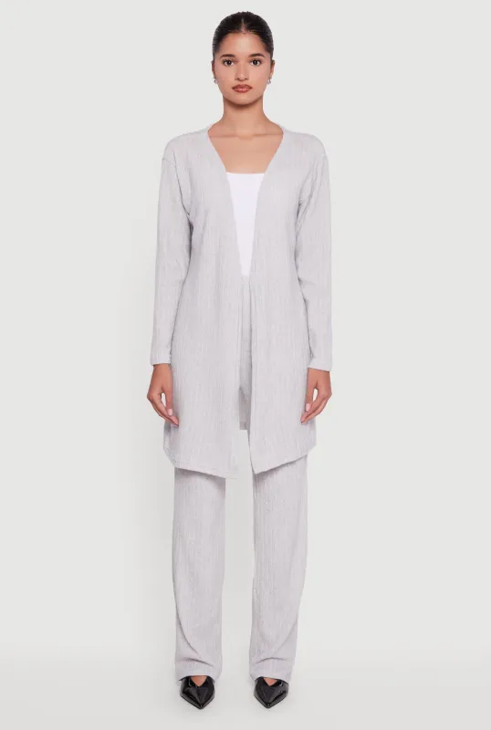 Brushed Rib Knit Pull On Straight Leg Pants sold by Rainbow