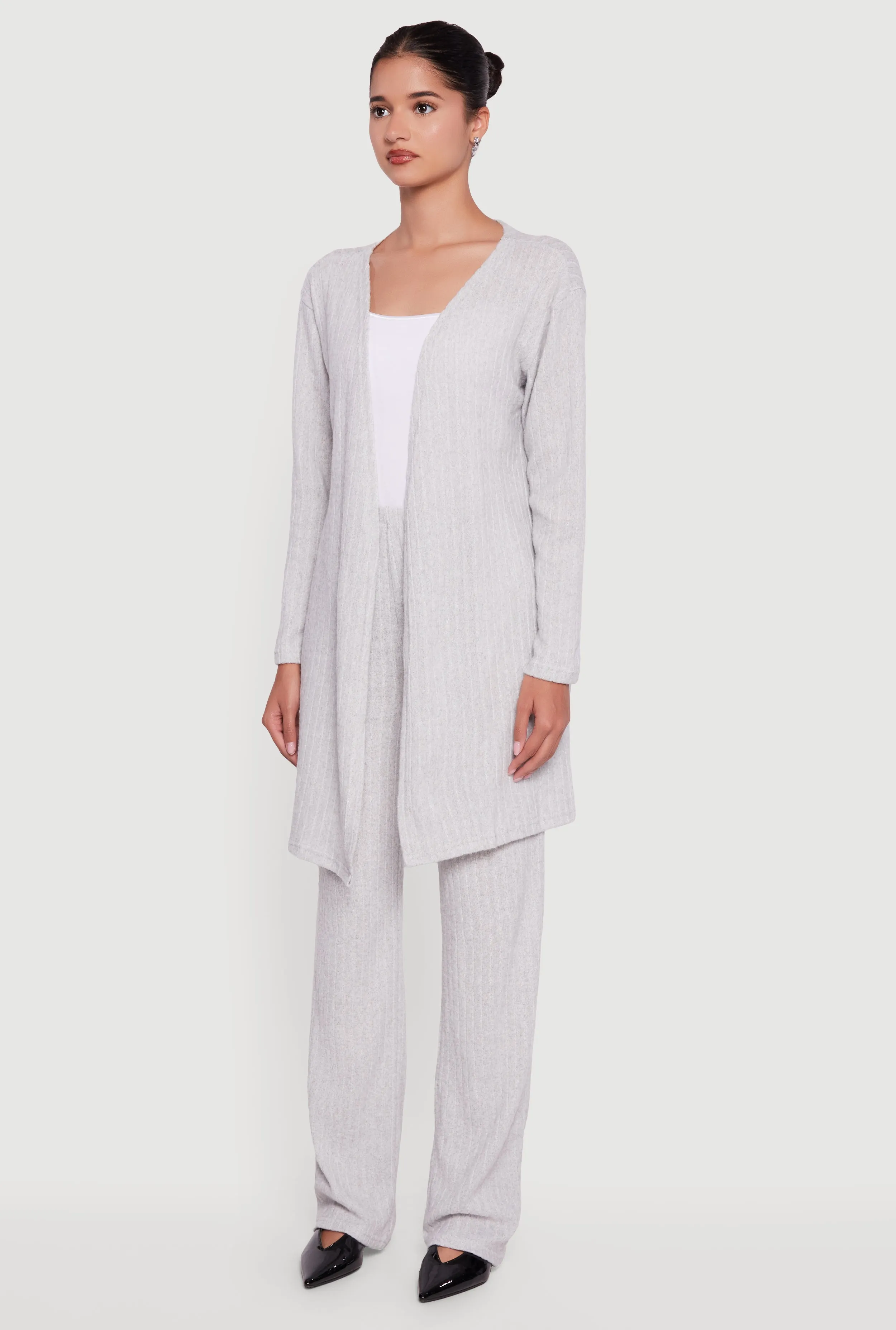 Brushed Ribbed Knit Long Sleeve Duster sold by Rainbow product image thumbnail 5