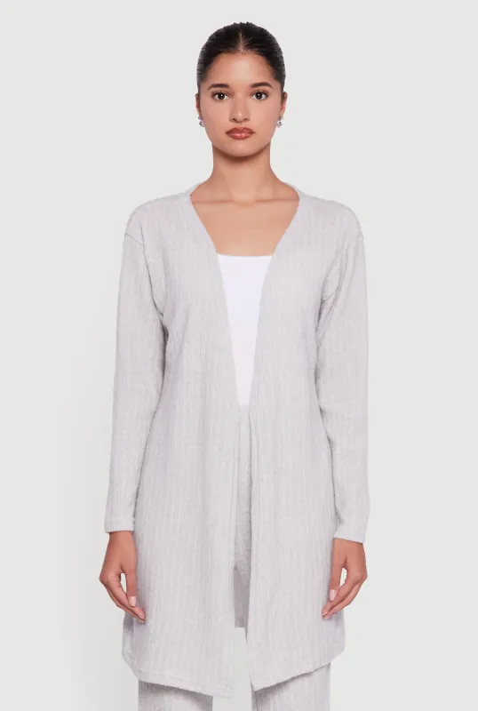 Brushed Ribbed Knit Long Sleeve Duster sold by Rainbow