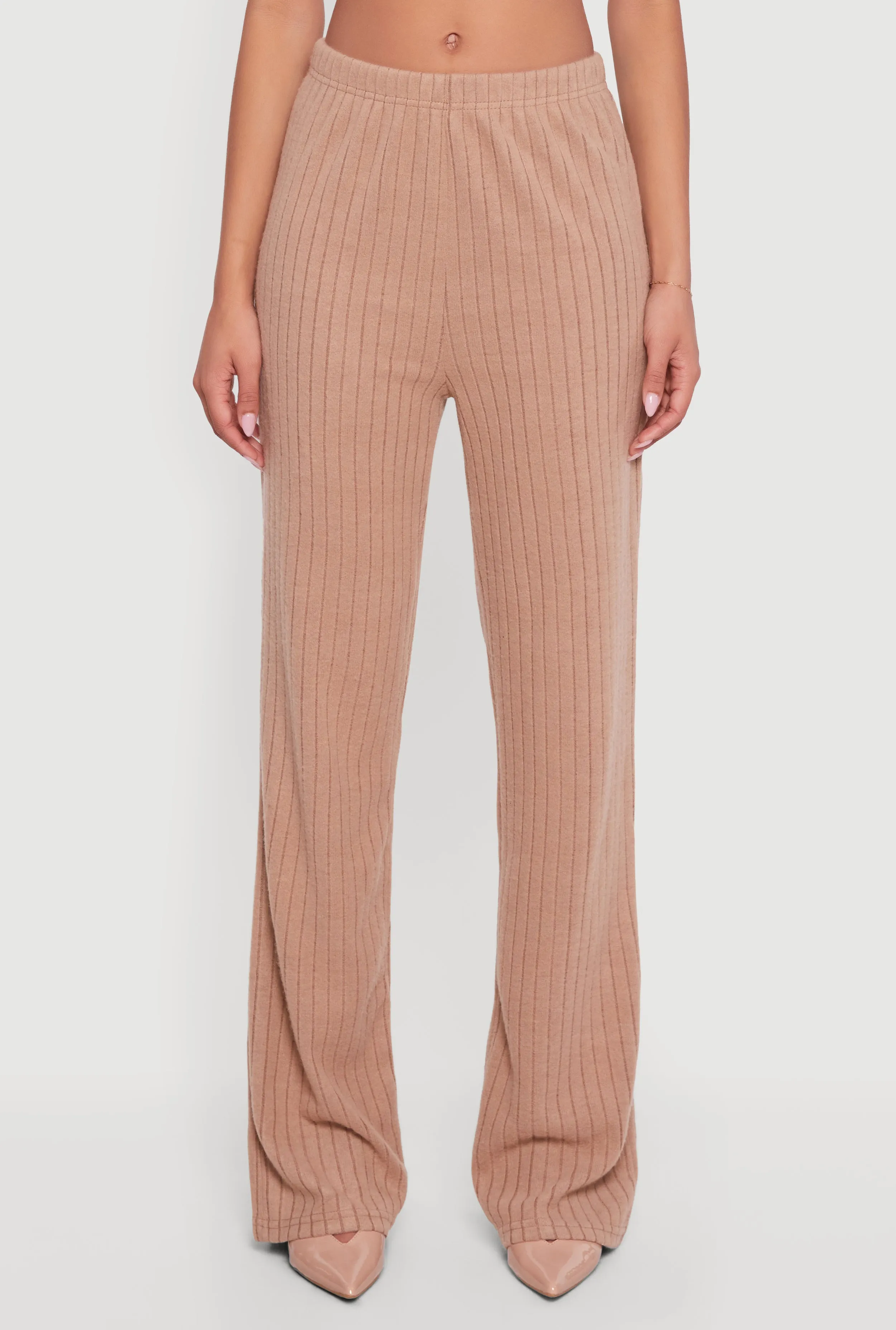 Brushed Rib Knit Pull On Straight Leg Pants sold by Rainbow product image thumbnail 3