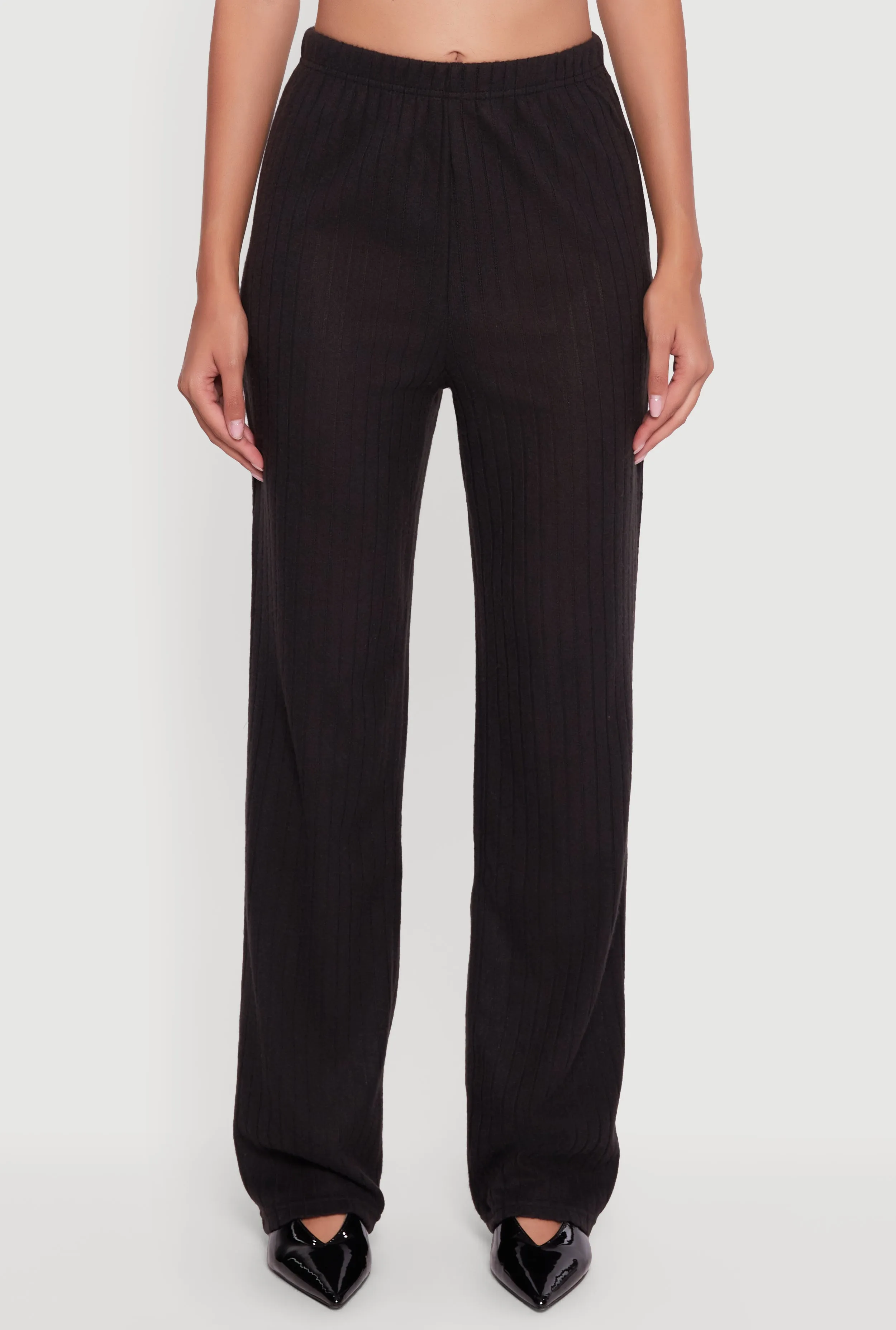 Brushed Rib Knit Pull On Straight Leg Pants sold by Rainbow product image thumbnail 3