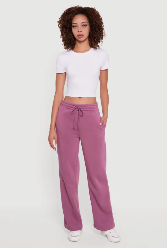 Fleece Lined Straight Leg Sweatpants sold by Rainbow