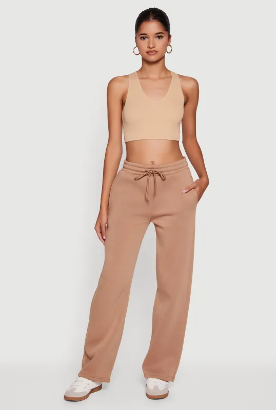 Fleece Lined Straight Leg Sweatpants sold by Rainbow