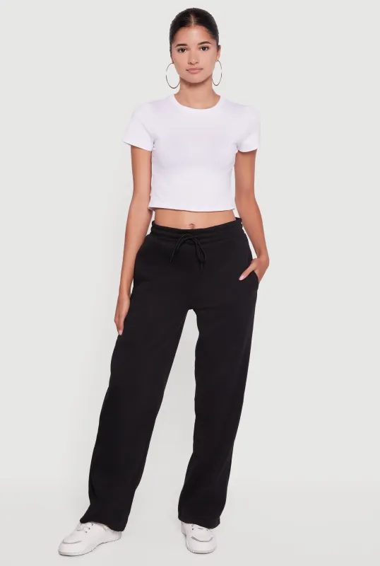 Fleece Lined Straight Leg Sweatpants sold by Rainbow